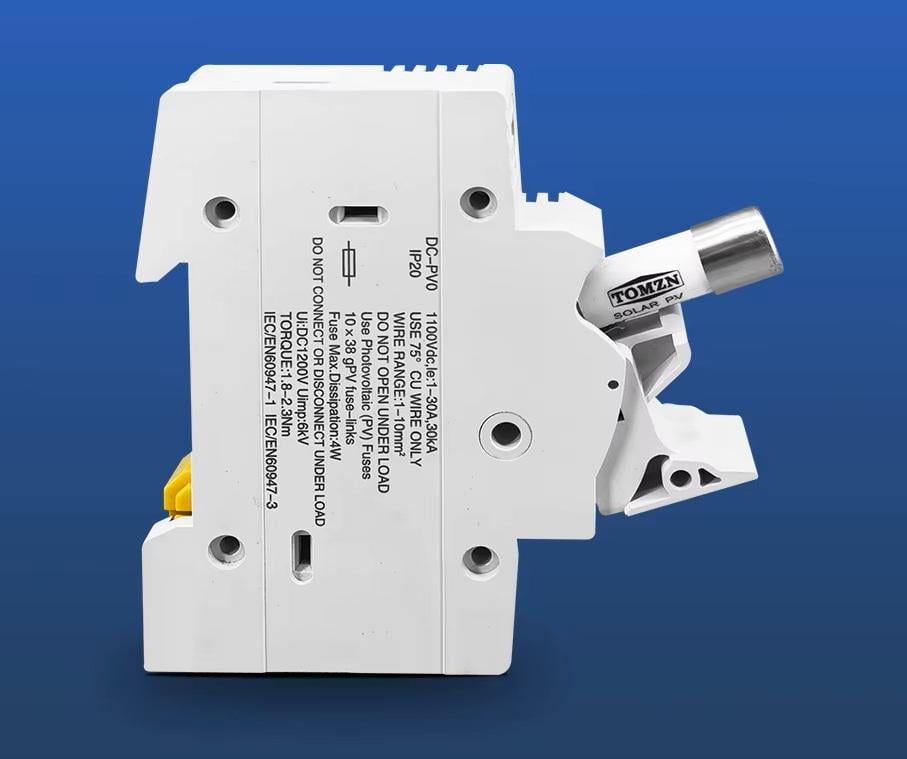 Тримач однополюсний без запобіжників TOMZN для сонячних панелей LED індикація до 1100V PV gPV 10x38 мм - фото 11 Тримач однополюсний без запобіжників TOMZN для сонячних панелей LED індикація до 1100V PV gPV 10x38 мм - фото 11