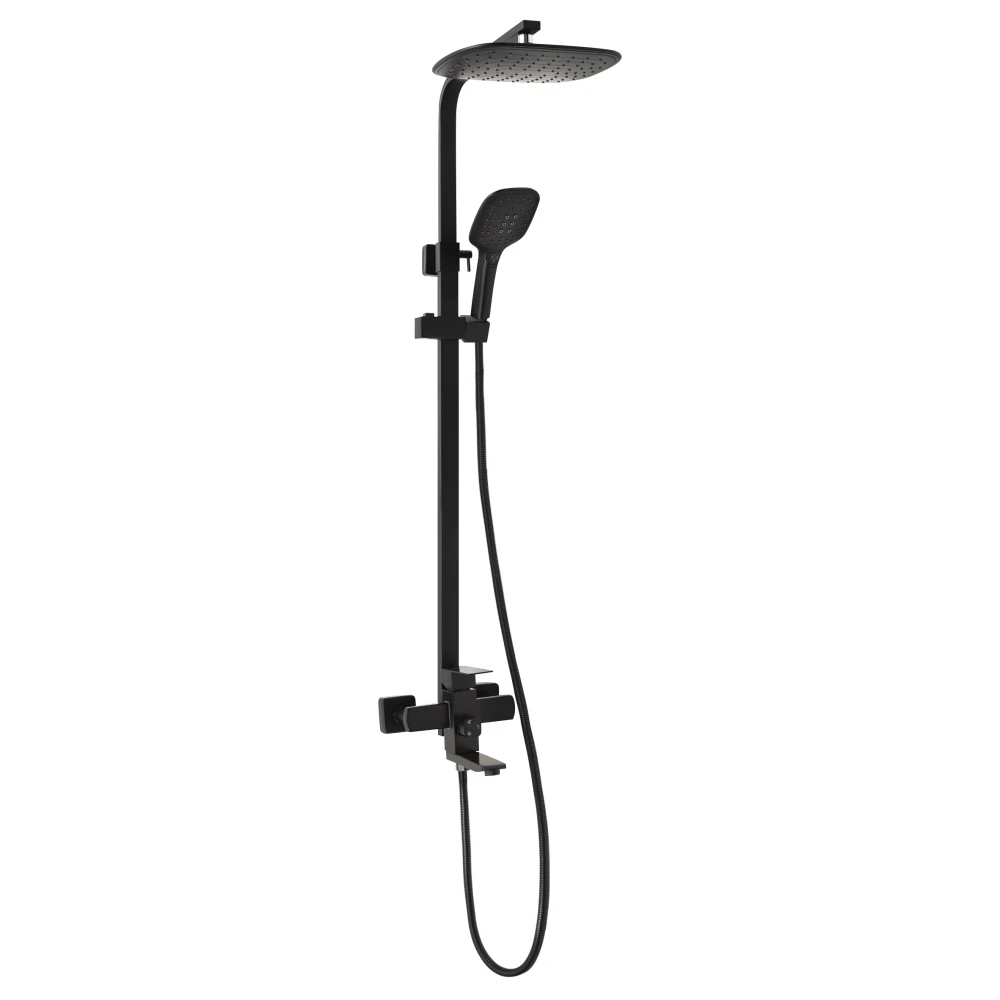 Душова система універсальна Lidz Kubis 1030 k35 LDKUB1030BLA35724 на 3 споживача з виливом Black (2552207967)