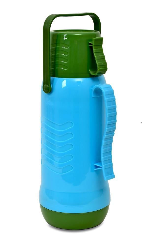 Термос зі скляною колбою та ручкою 2,0 л Блакитно-зелений (30306)