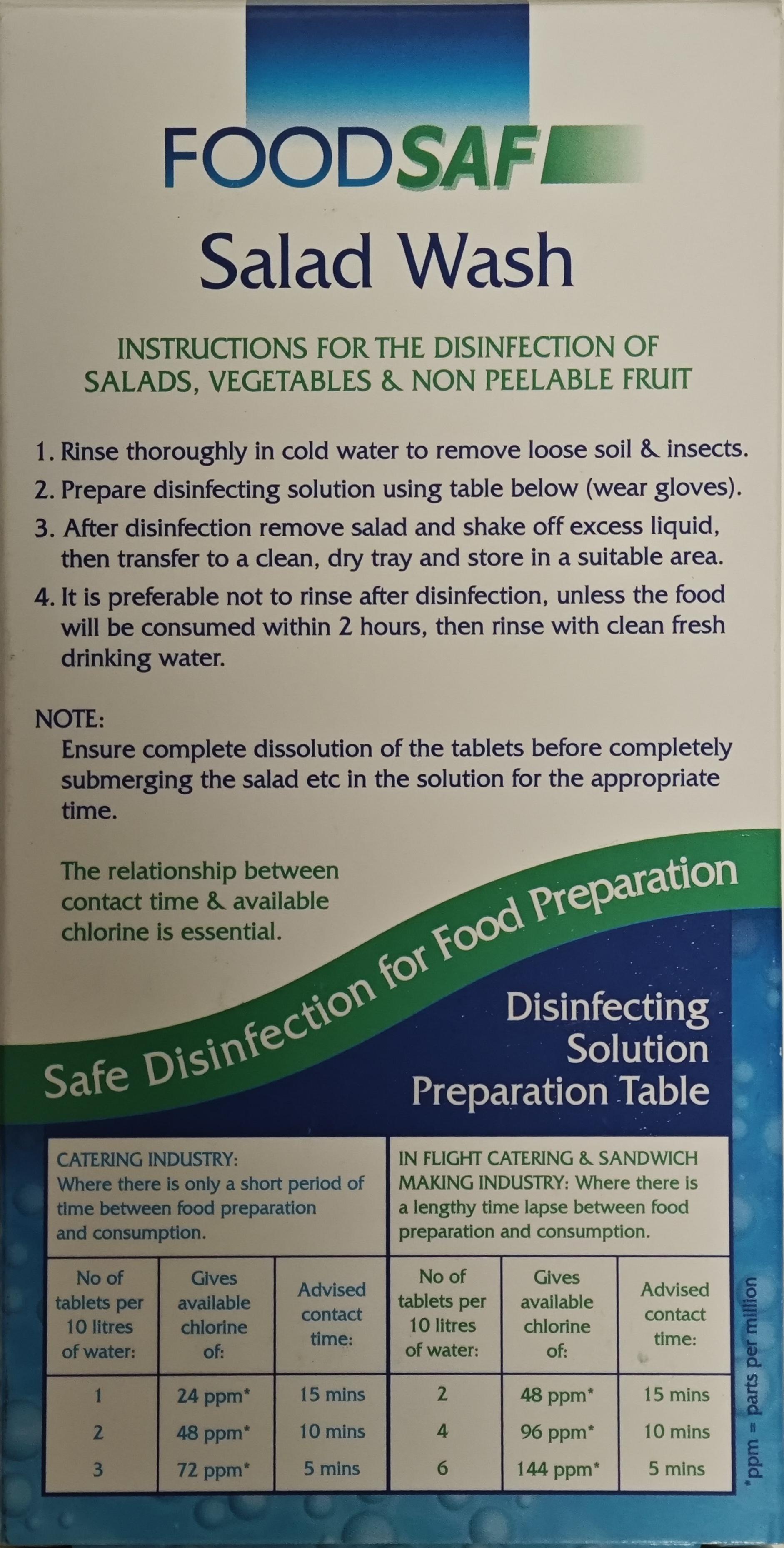 Таблетки для дезинфекции салата FoodSaf 8 табл. (77) - фото 2 Таблетки для дезинфекции салата FoodSaf 8 табл. (77) - фото 2