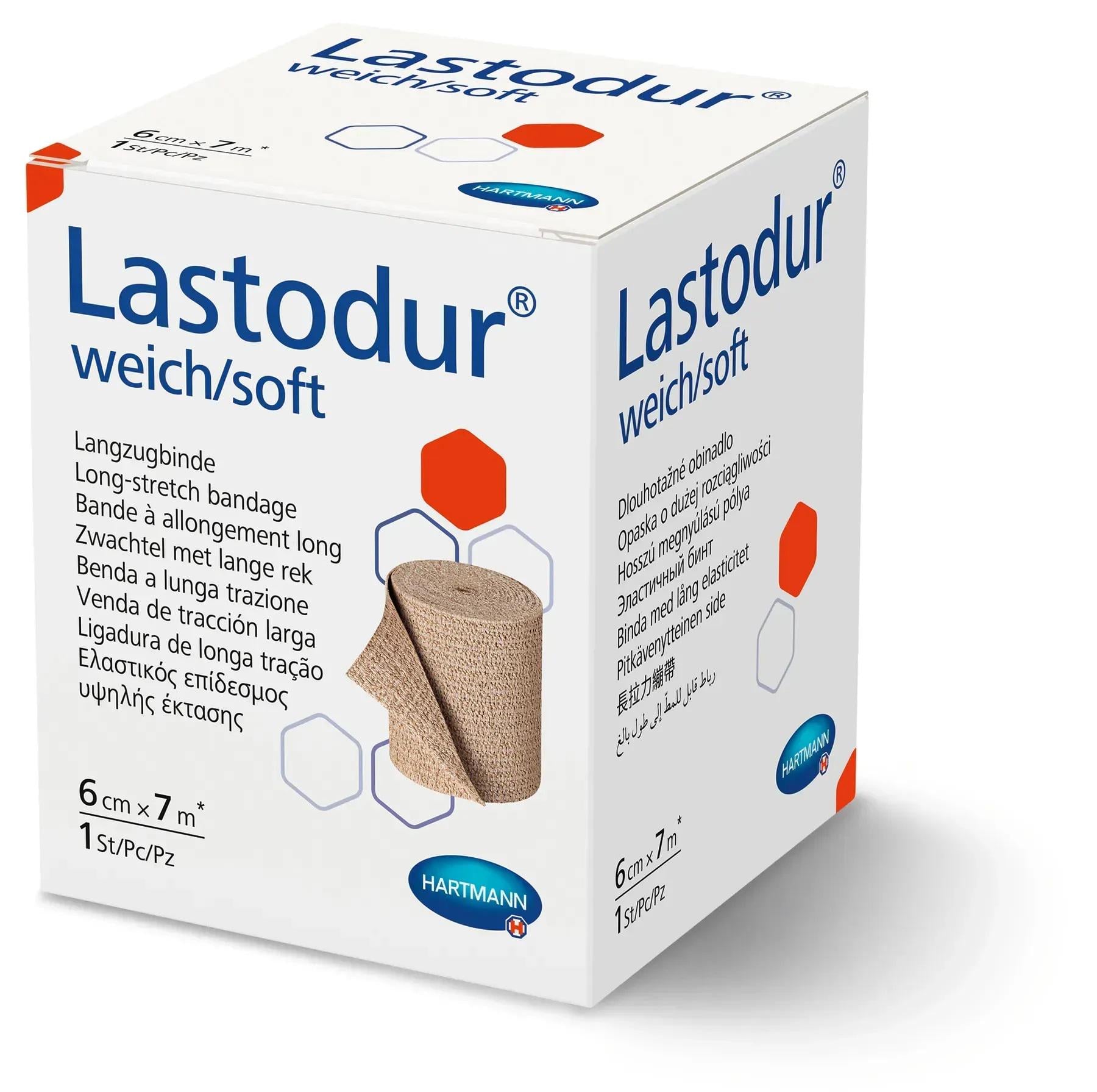 Компрессионный бинт эластичный Lastodur soft сильная компрессия эластичность 160% 6 см х7 м (9316531)