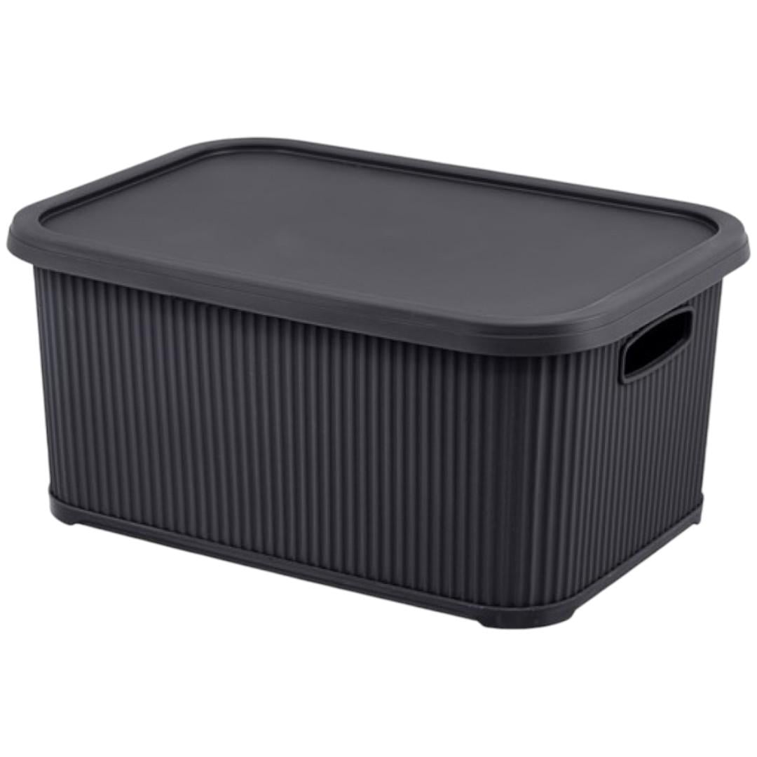 Корзина для хранения с крышкой и ручками пластиковая 26 л 44x33x23 см (30292596)