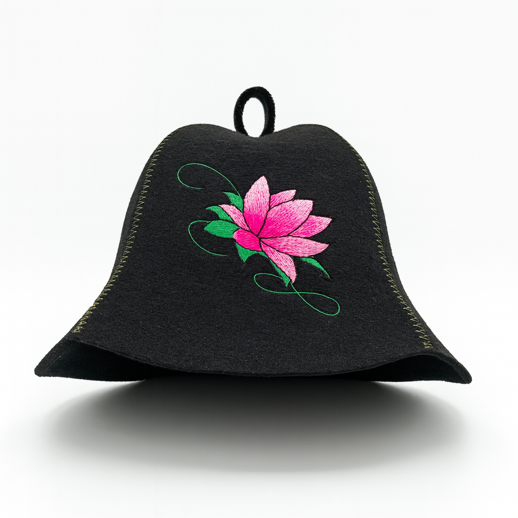 Шапка для лазні Luxyart Лотос штучне хутро Чорний (XL-215)