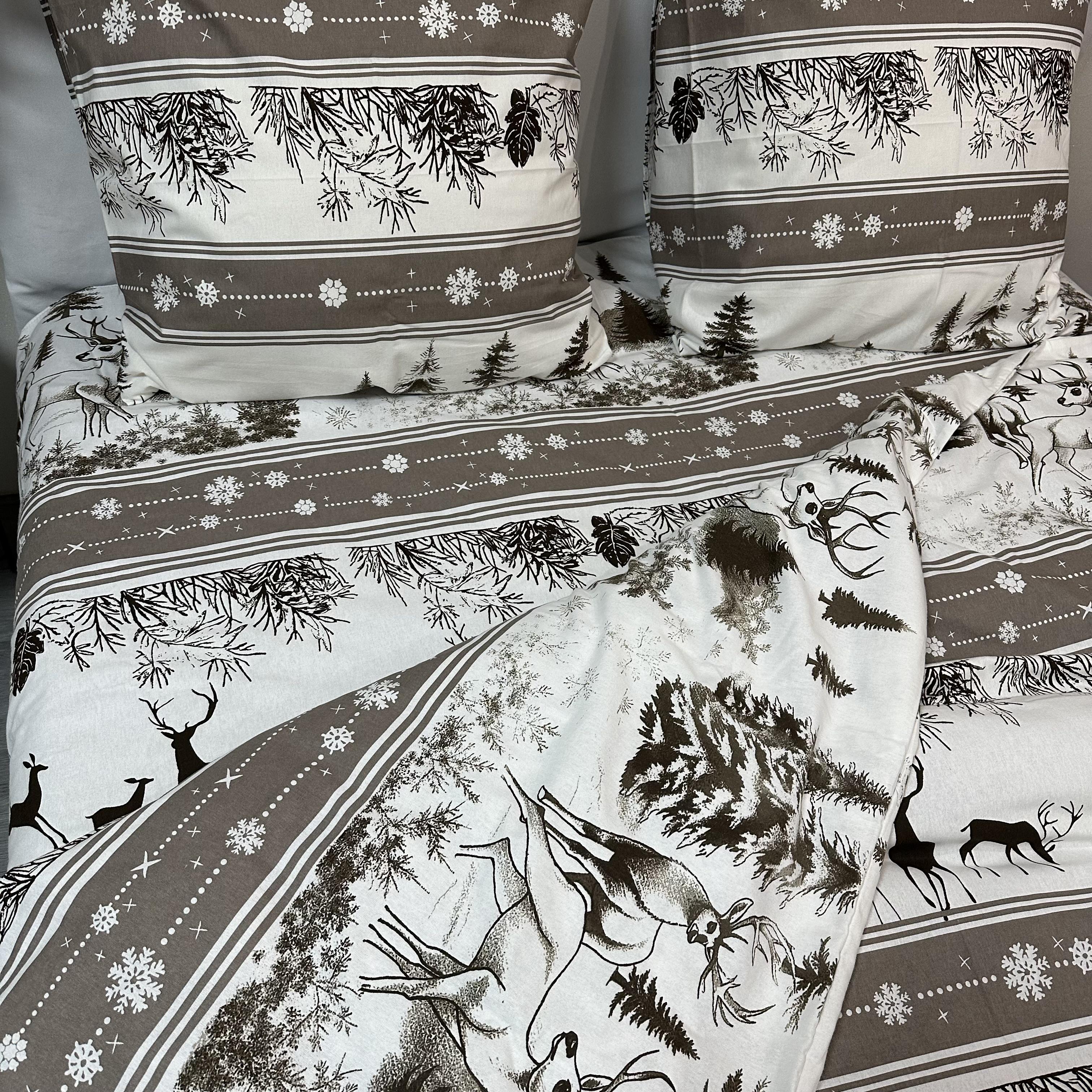 Комплект постільної білизни байкова Зимовий сімейний Сірий (байка 1-4) - фото 10