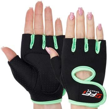 Рукавички для фітнесу спортивні Zelart Fitness Basics XL Black/Green (893)