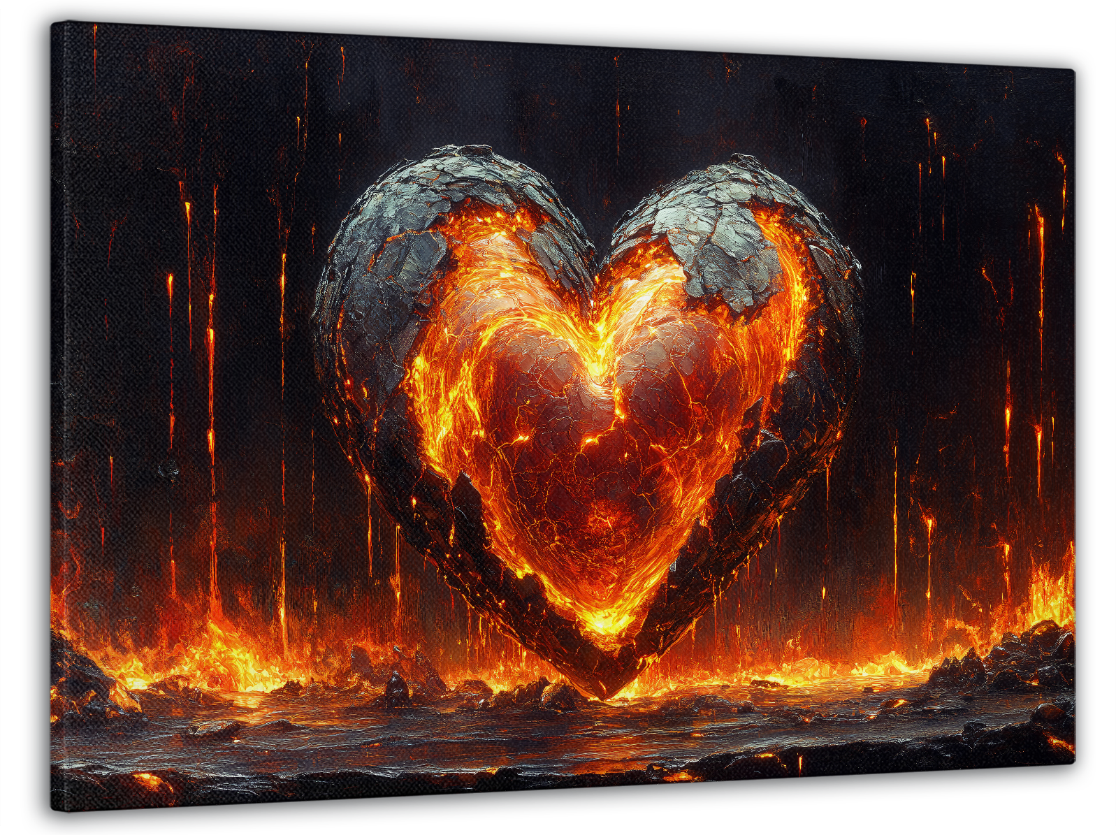 Картина на полотні Mako серце з лави 60x100 см (MK10524)