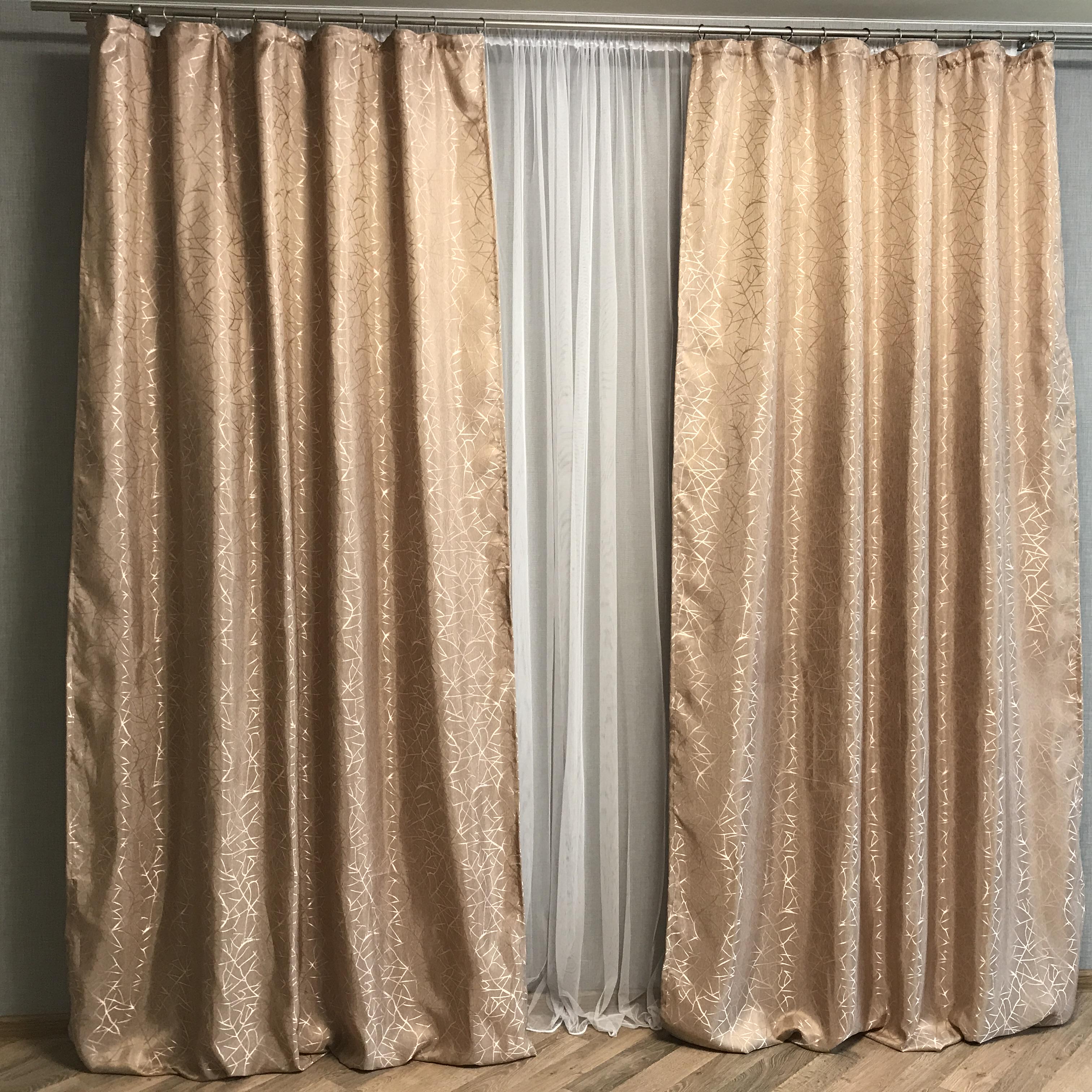 Штори з принтом ALBO 150x270 см 2 шт. Карамельний (SH-C17-2) Штори з принтом ALBO 150x270 см 2 шт. Карамельний (SH-C17-2)