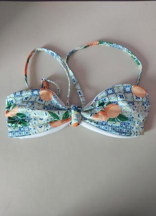 Купальний топ PRIMARK 180101 Апельсини р. 34 Білий (3331109412818)