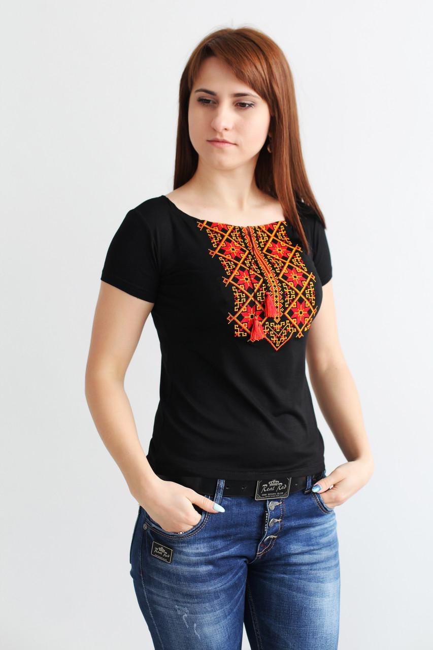 Женская футболка вышитая (А-9)