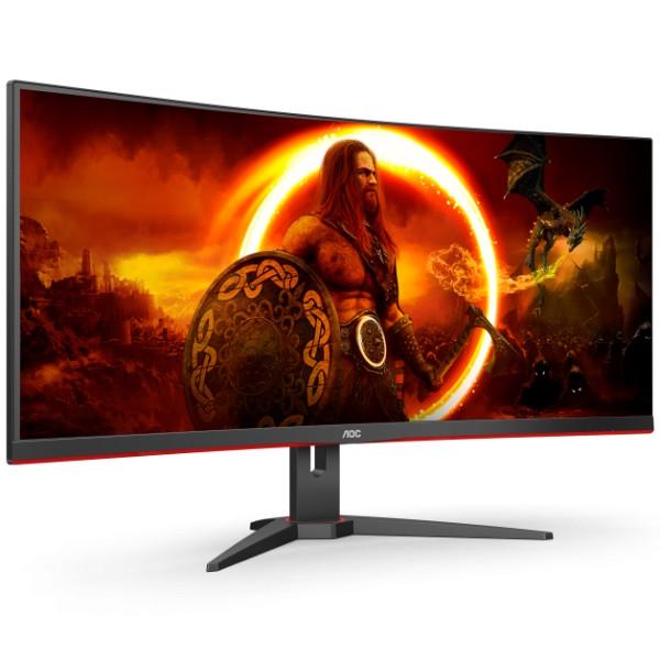 Монітор вигнутий AOC CU34G2XE/BK WQHD VA 144 Гц 1мс DP/HDMI колонки TFT 34" Чорний з червоним (97a612fb) - фото 2