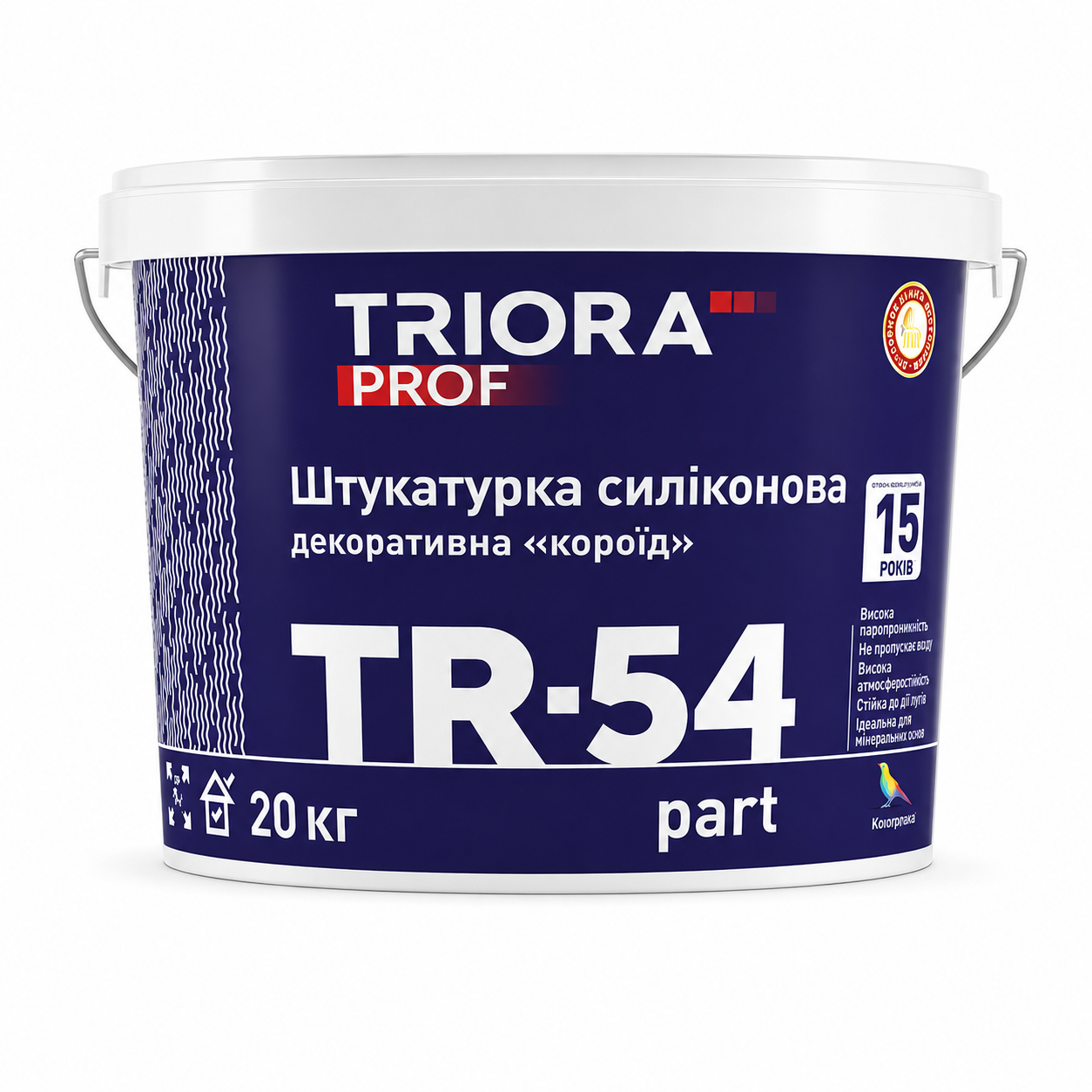 Штукатурка декоративная акриловая для фасадов и интерьеров Triora TR-54 Part Короед 20 кг (3150871444)