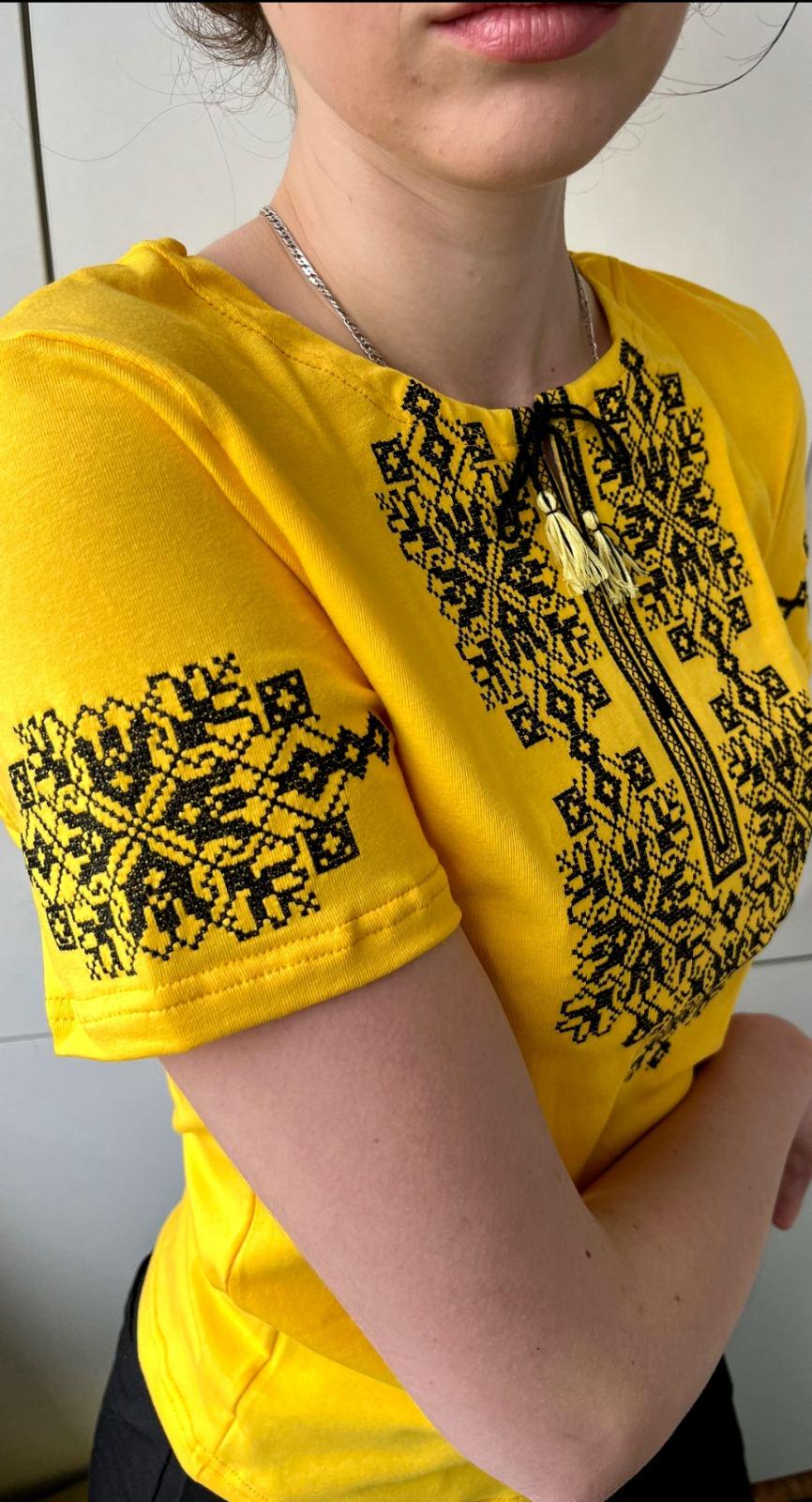 Вышиванка женская с коротким рукавом 2XL Желтый (11450017) - фото 2