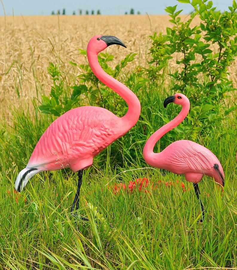 Садовая фигура Семья фламинго №4 на металлических лапах (Pb23-22№4.de)