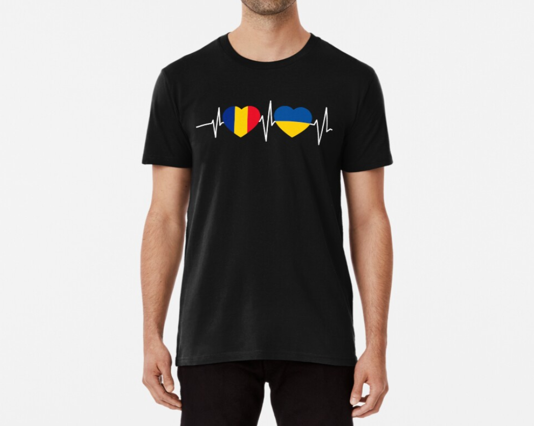 Футболка чоловіча патріотична Stedman з принтом Румунія та Україна S Чорний (22844279)