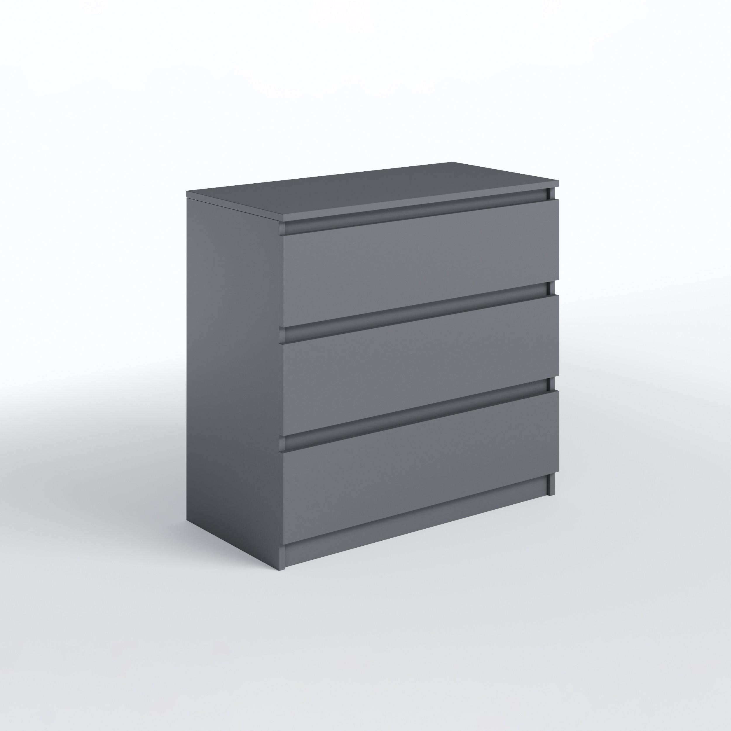 Комод на 3 ящика без ручек FT-214 800х400х755 мм Антрацит - фото 4