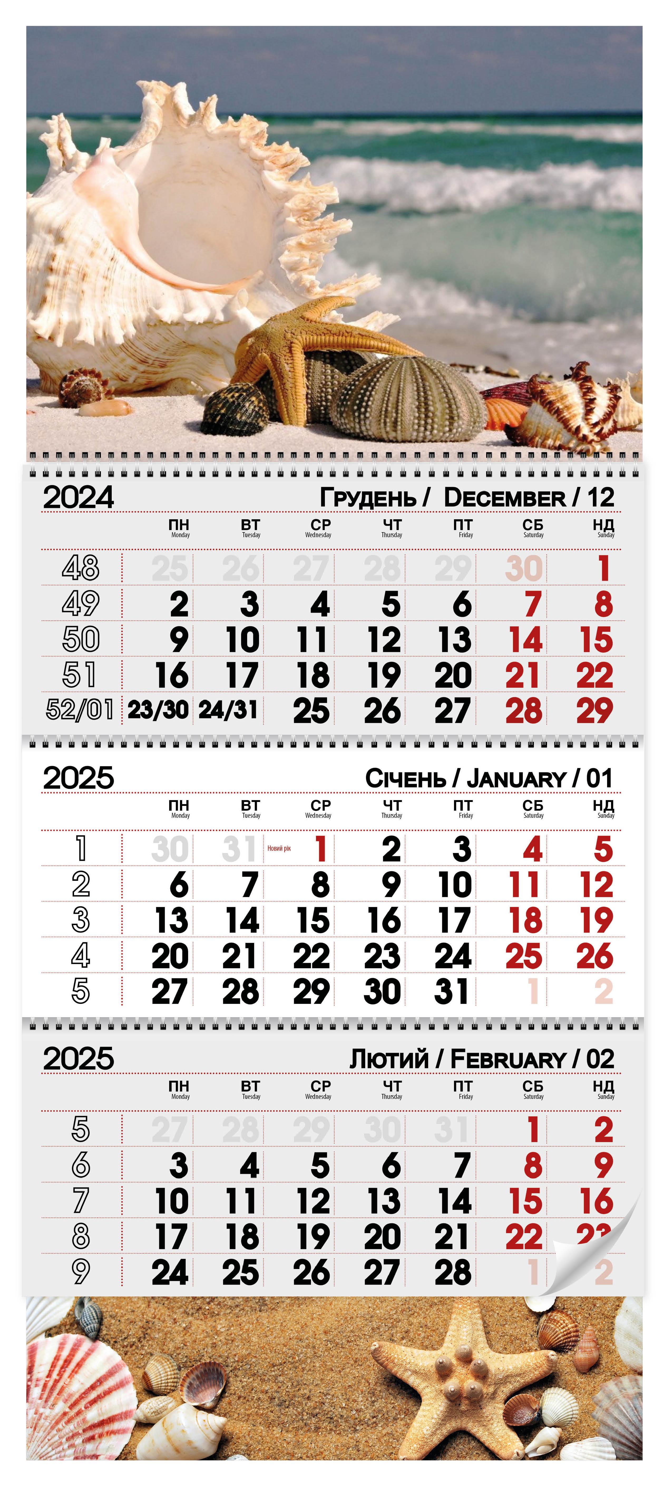 Календар 2025 Мушля (20127018)