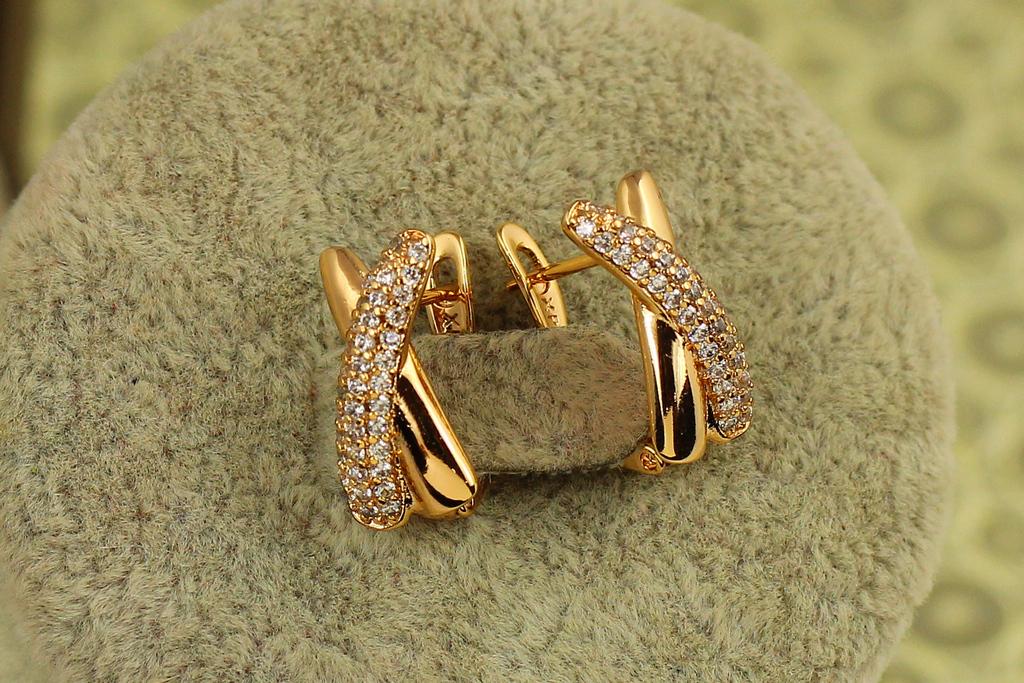 Серьги Xuping Jewelry Иксы 1,6 см Золотистый (33754073)