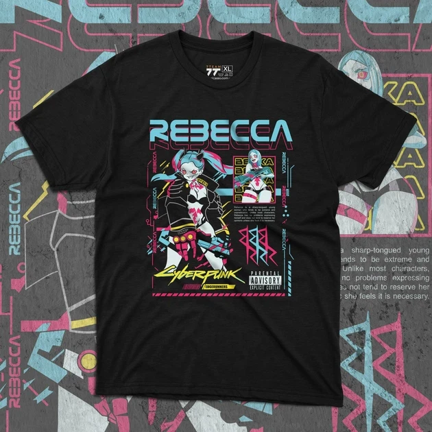 Футболка мужская с принтом Cyber Punk Rebecca 6 р. 48 (Anime1025)