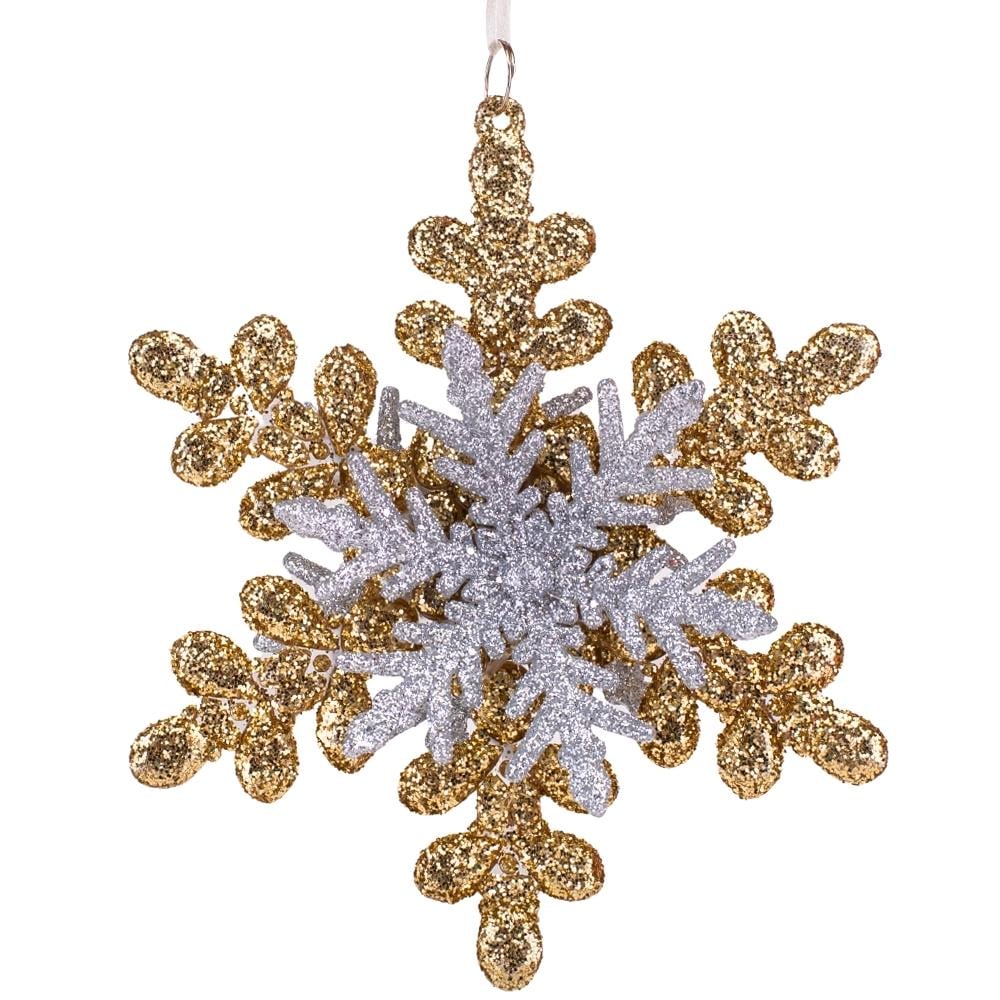 Игрушка на елку Elisey снежинка 13,5 см Золотой (NH-106-K-25)