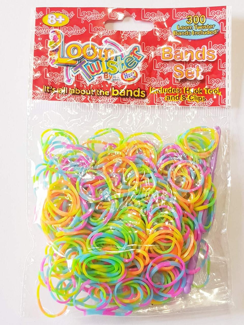 Резинки для плетіння браслетів смугасті 200 шт. Різнокольоровий