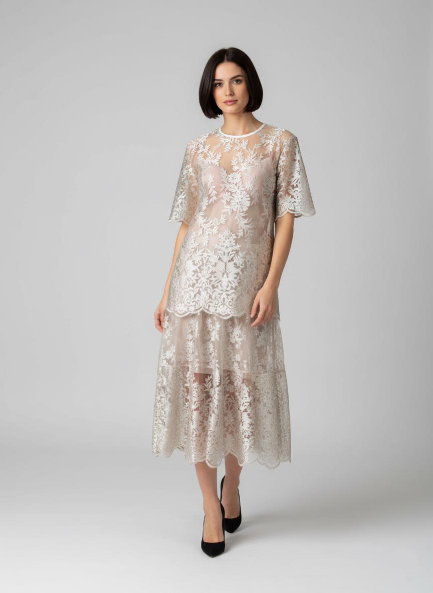 Блуза женская ажурная р. 50 Бежевый (NT-211-50) - фото 6 Блуза женская ажурная р. 50 Бежевый (NT-211-50) - фото 6