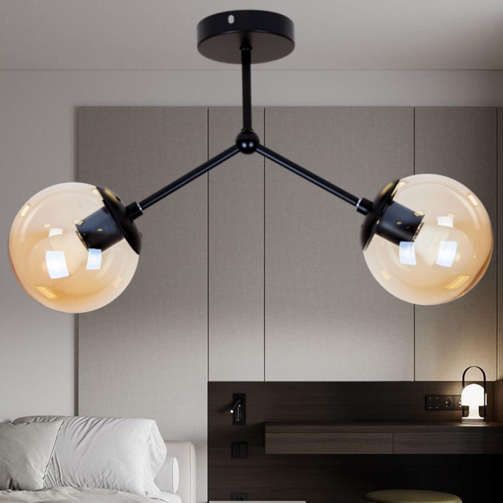 Люстра с двумя плафонами 52-9811-2 Black/Brown (52-9811-2 BK+BR) Люстра с двумя плафонами 52-9811-2 Black/Brown (52-9811-2 BK+BR)