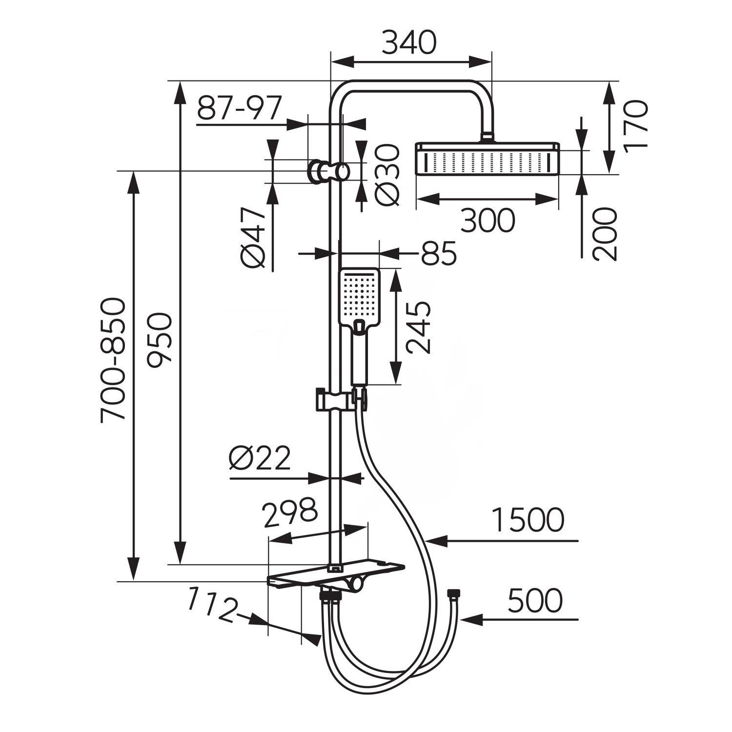 Душевая система без смесителя Ferro Kanto VerdeLine NP94VL Хром (176545) - фото 2