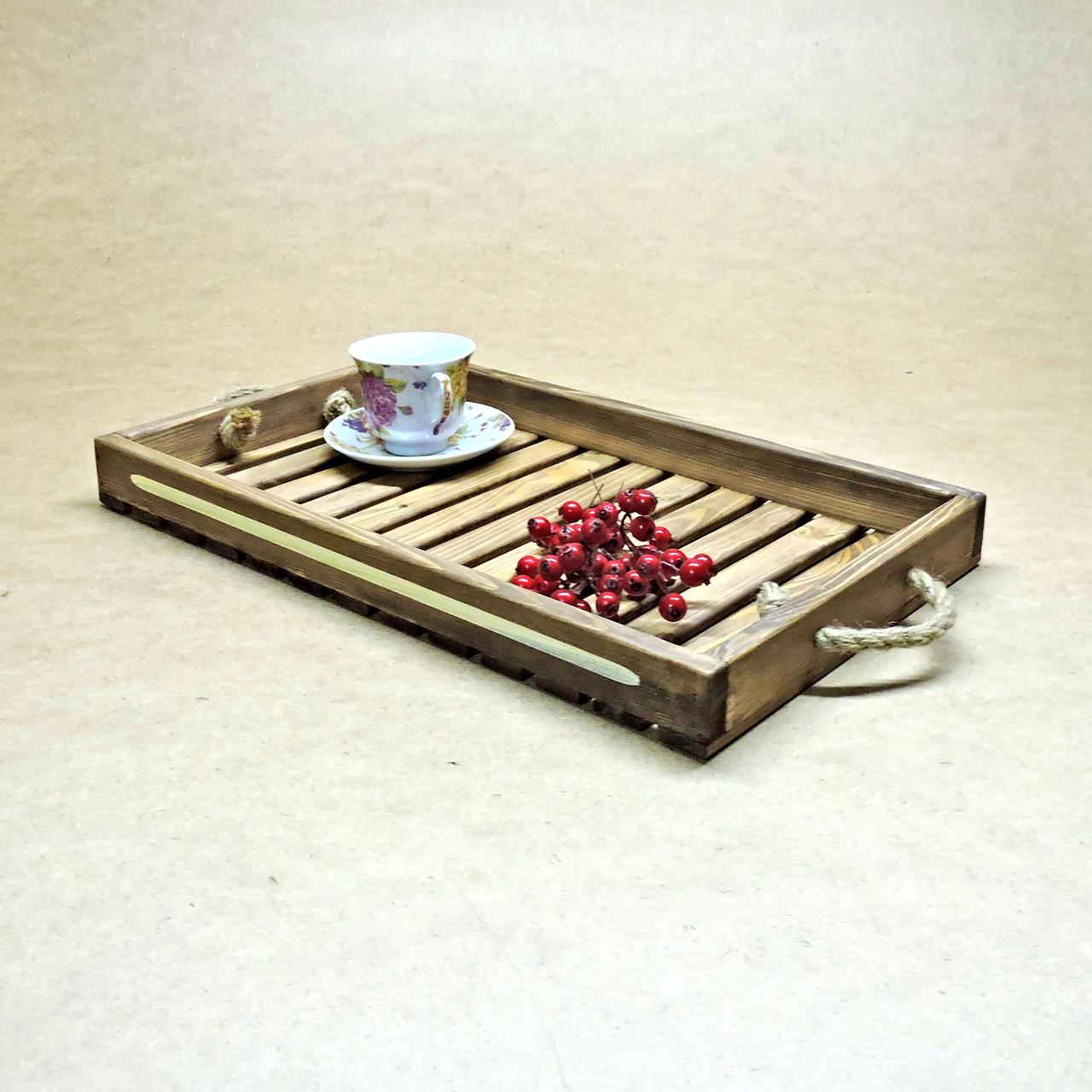 Піднос дерев'яний Буйон махагон (ПДС-000106)