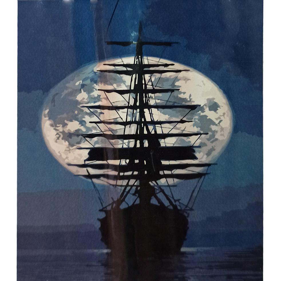 Картина за номерами Strateg Преміум На фоні місяця 30x40 см (SS-6559)