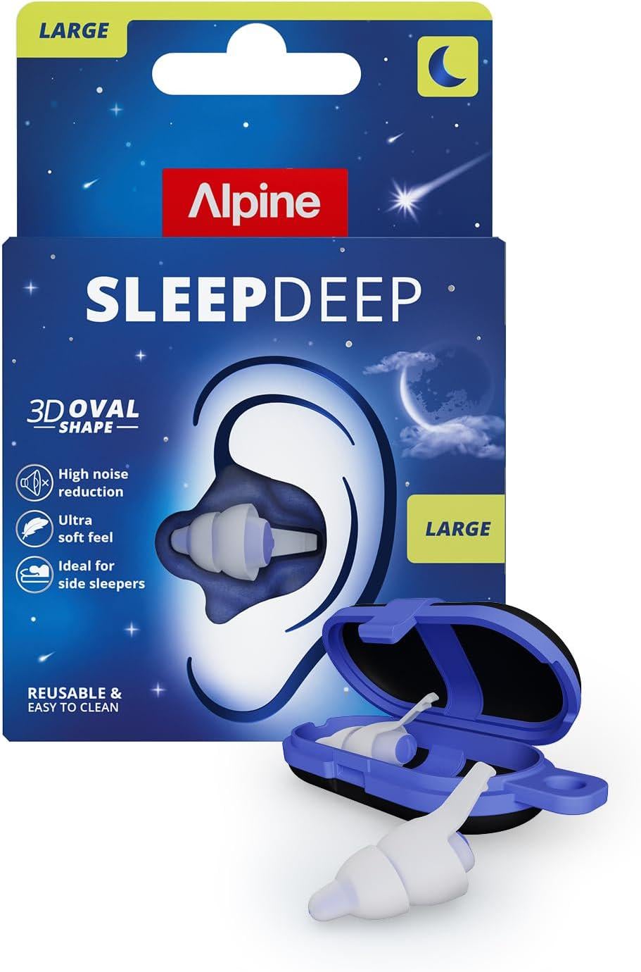 Многоразовые беруши для сна Alpine Sleep Deep с футляром SNR 27 дБ L