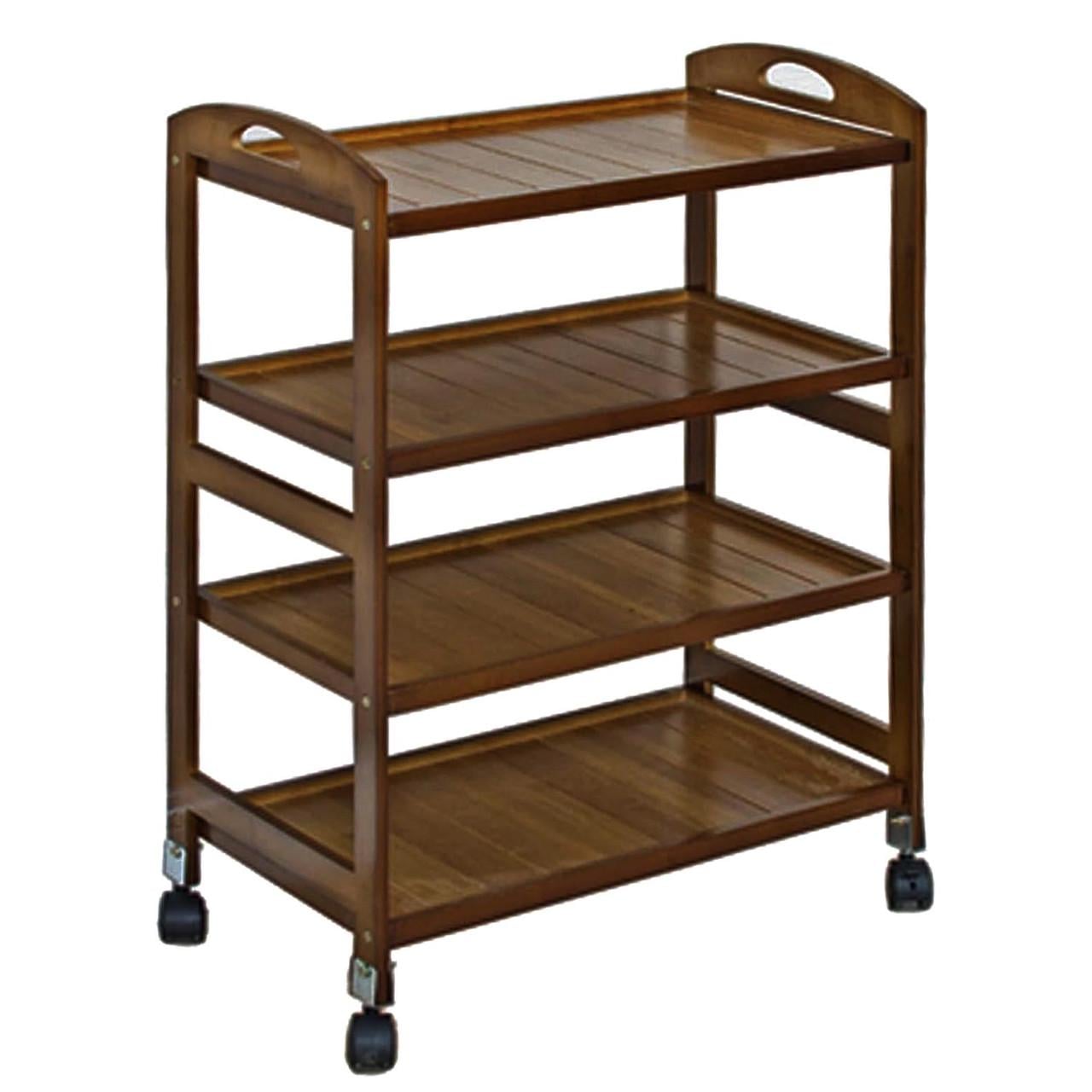 Этажерка для ванной из дерева на колесиках Экстиль Терракот (АБТ-009232)