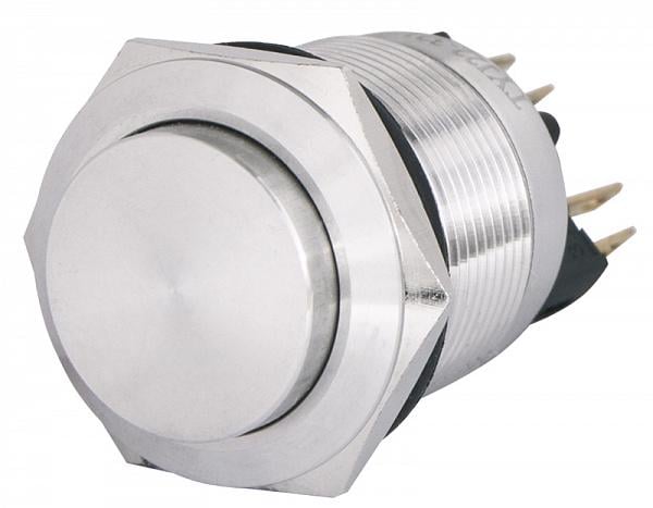 Кнопка с выступлением АСКО-Укрем TYJ 22-321 1NO+1NC металлическая без подсветки с фиксацией 22 мм (A0140010127)