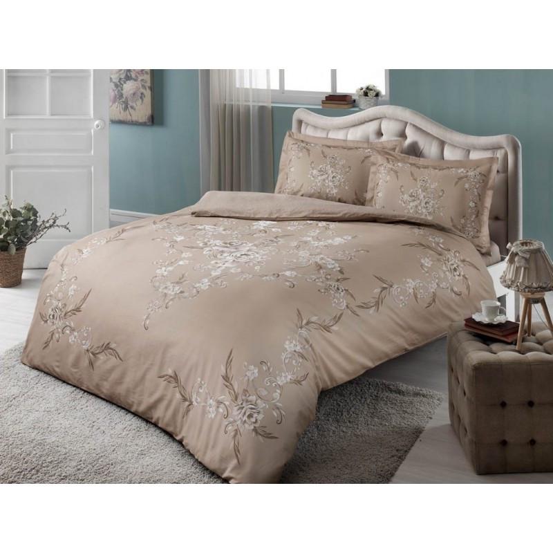 Постельное белье TAC Lavinia hardal v06 евро Оливковый (svt-2000022232876)