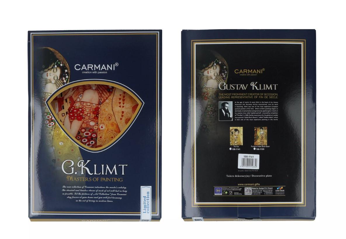 Тарелка стеклянная Саrmani Г. Климт Поцелуй 32х24 см (198-1141) - фото 6