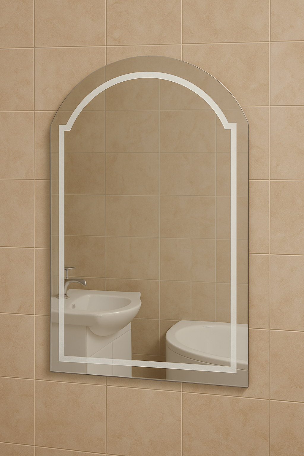 Зеркало MPS-51 120х70 см без подсветки с полуарочным верхом