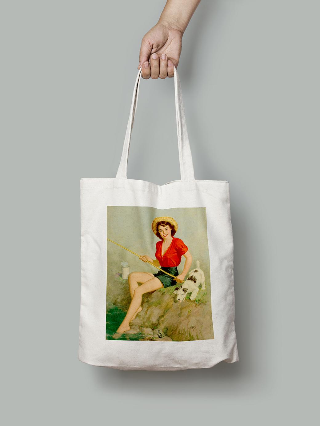 Эко-сумка Девушка на берегу. Уолт Отто шопер (pin_up010106_Bag)