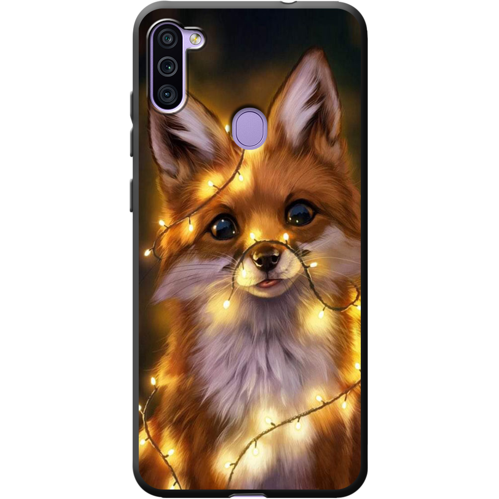 Чохол Boxface Samsung M115 Galaxy M11 Різдвяна Лисичка Чорний силікон (39780-up2399-40216)