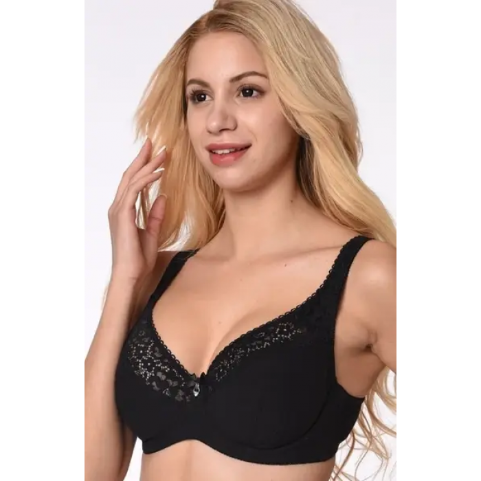 Бюстгальтер з кісточками Lanny Mode тонкий бавовняний 80E Чорний (11848)