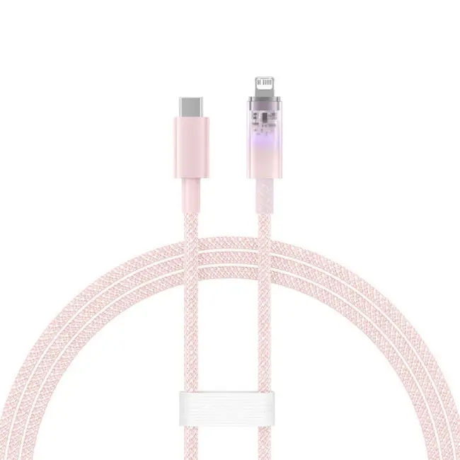 Кабель BASEUS Explorer Series Fast Charging Smart Temperature Control Cable Type-C to Lightning CATS010204 20W 1 м Pink - фото 2