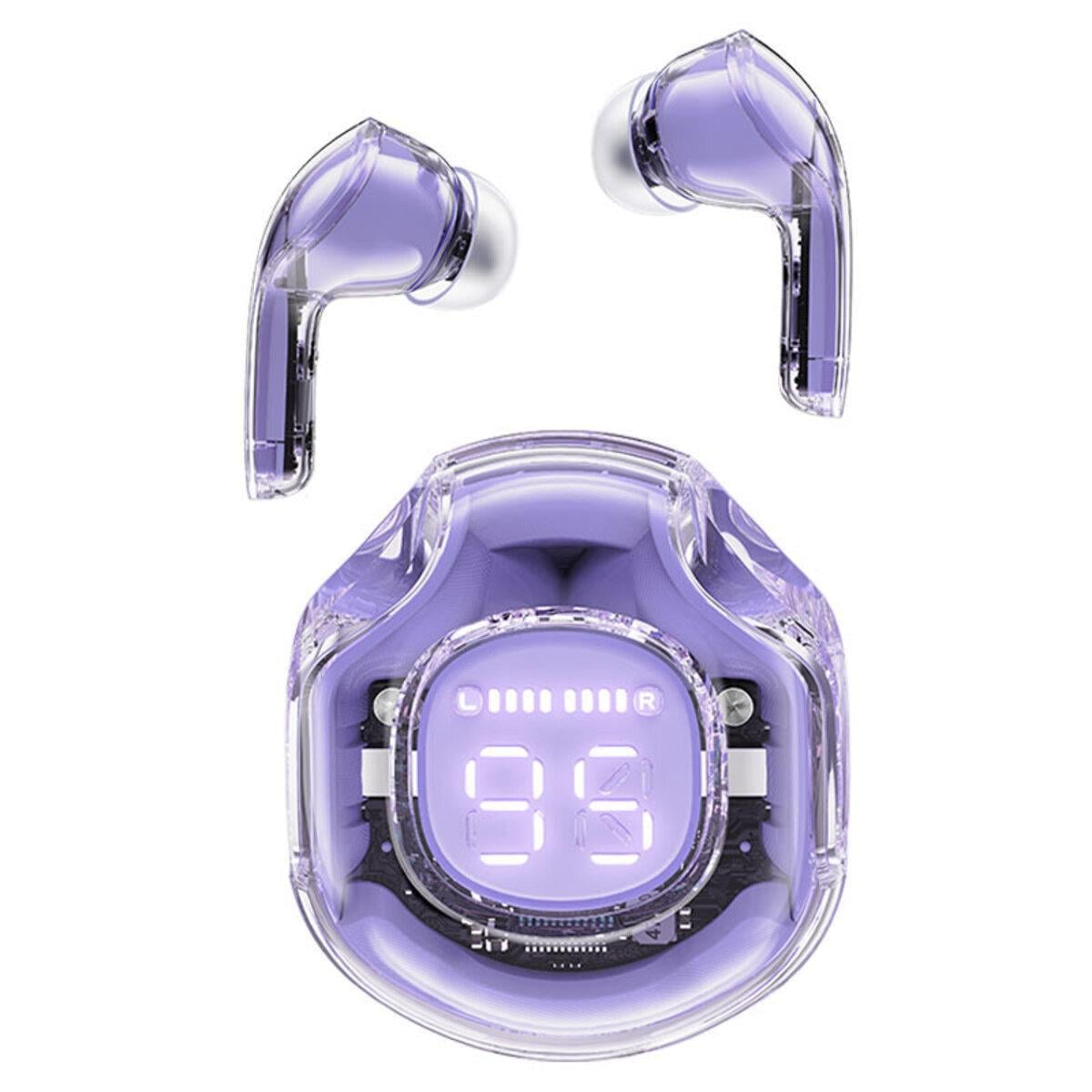 Наушники беспроводные ACEFAST T8 Crystal color 2 bluetooth 5,3, 500 mAh Alfalfa Purple (563745)