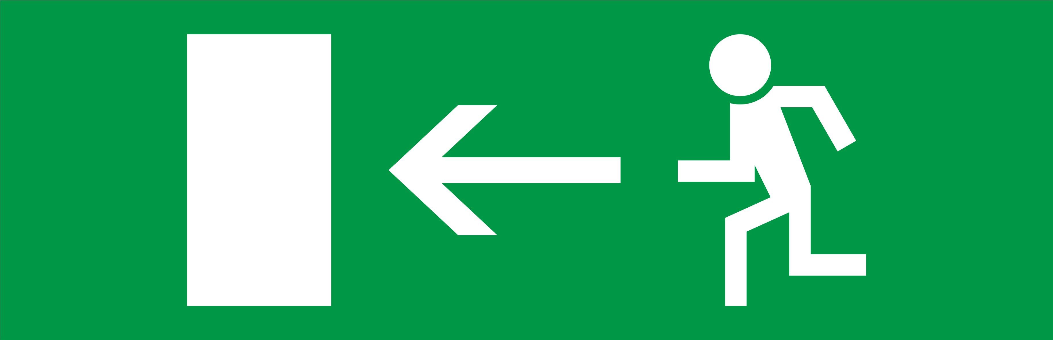 Етикетка самоклеюча E.NEXT Стрілка ліворуч до аварійних світильників 500L e.pict.left.310.100 310x100 мм (l0660090)