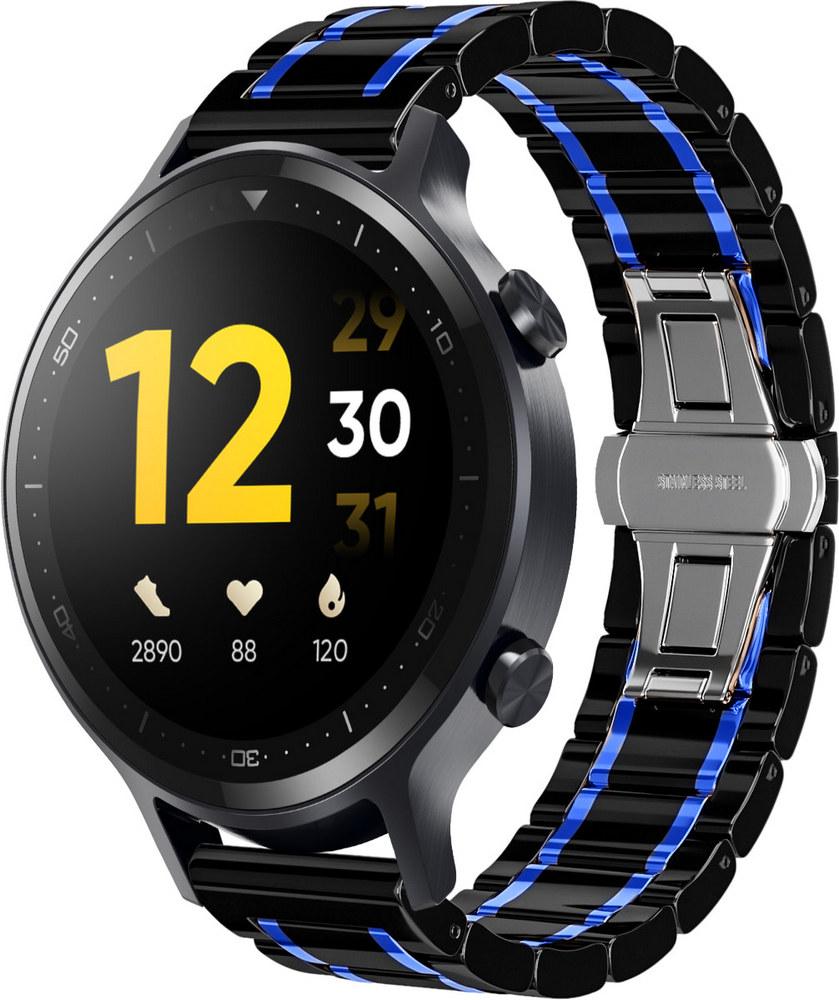 Ремешок керамический Ceramo для Realme Watch S Black/Blue (28711-43)
