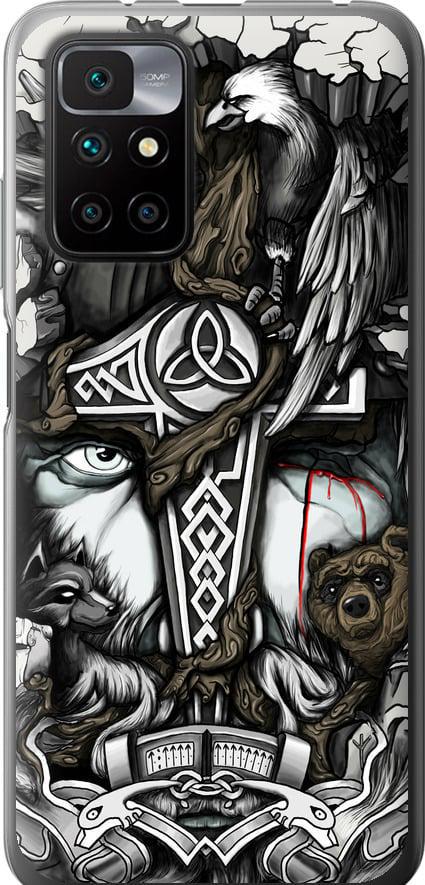 Чехол на Xiaomi Redmi 10 Тату Викинг (4098u-2488-42517)