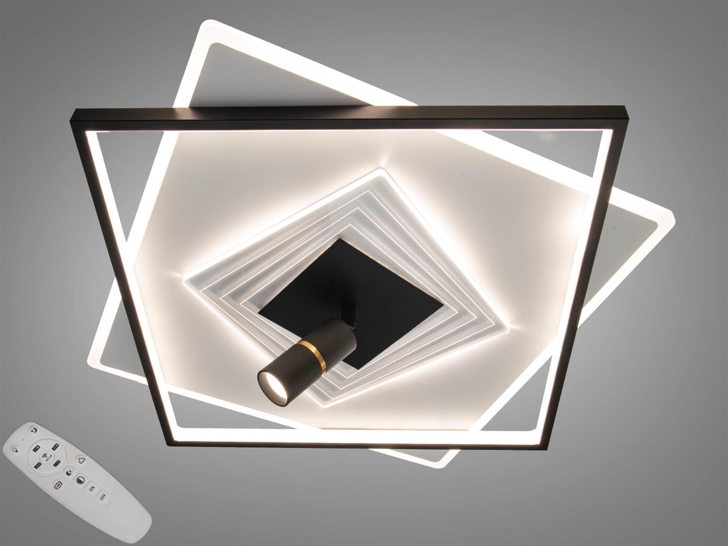 Люстра потолочная LED Diasha пульт/95Вт Белый/Черный (5535WH/BK dimmer)