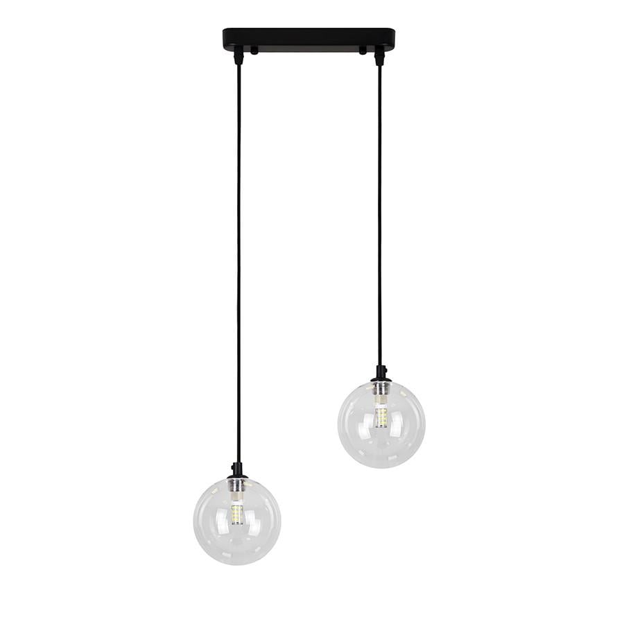 Подвесной светильник Levistella 761P120F-2 BK+CL/240 с двумя плафонами Черный/Прозрачный (2404192469)