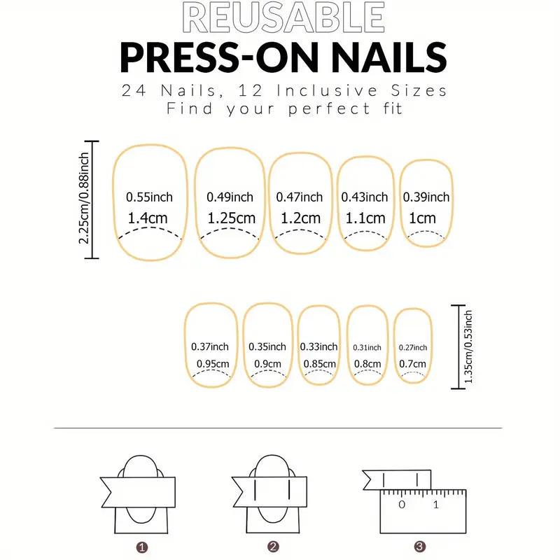 Накладні нігті Вишеньки з клейовими пластинами 24 шт. Нюд із червоним (2743174702) - фото 9