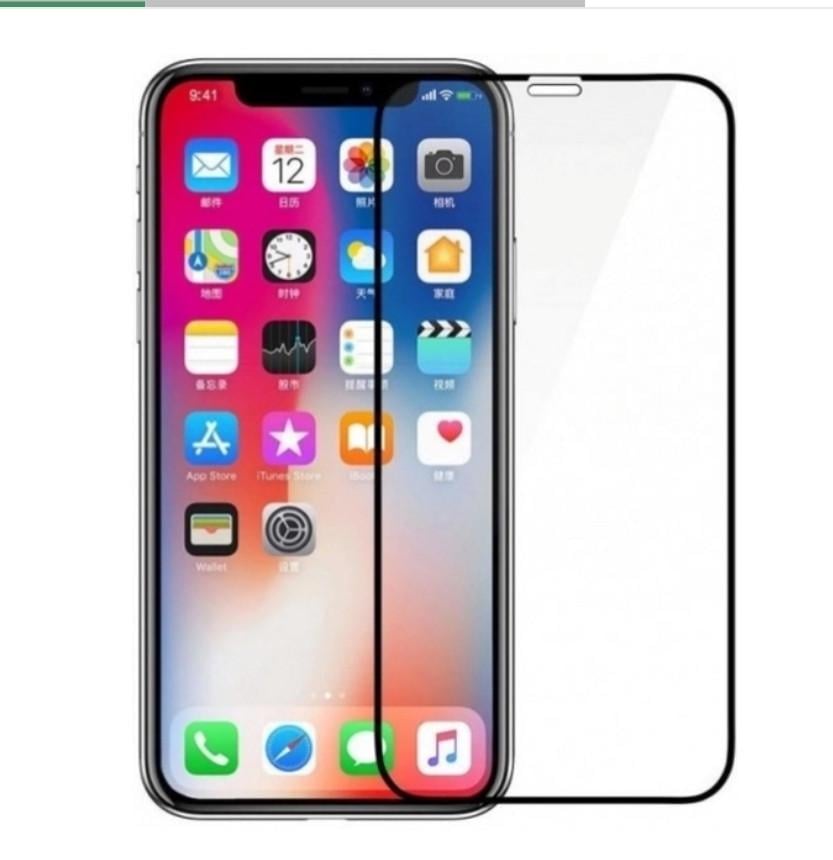 Загартоване захисне скло на смартфон iPhone XS / Чорна рамка