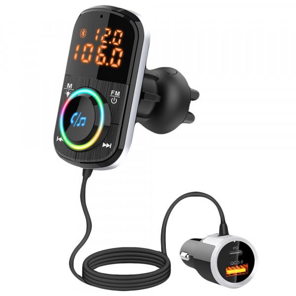 FM-трансмиттер Aspiring WV965889 Wave 4PD 20W LED/Bluetooth/MicroSD/DSP/QC3.0 (577749)