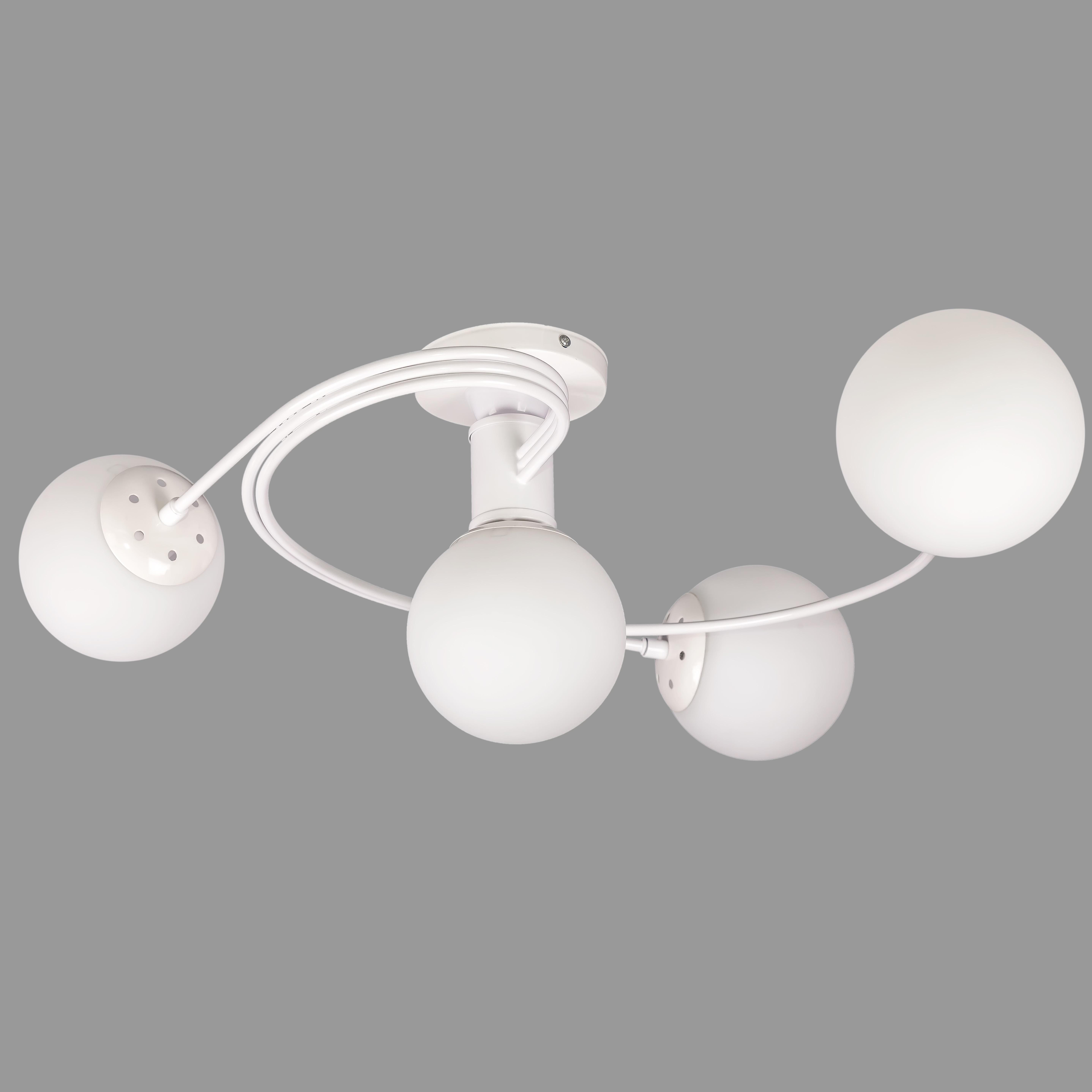 Люстра стельова з кулями Білий (61-LX04-4 WH+WH)