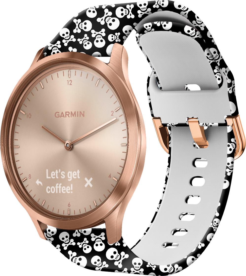 Ремешок Colorful для Garmin Vivomove HR Skull Black (28320)